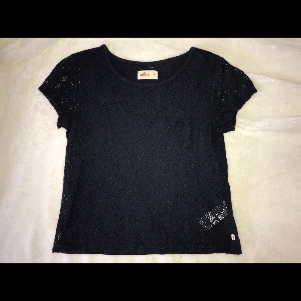 Hollister Co. Navy Blue See-Through Top
